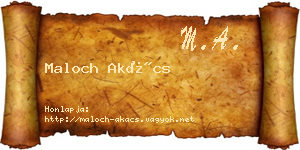 Maloch Akács névjegykártya
